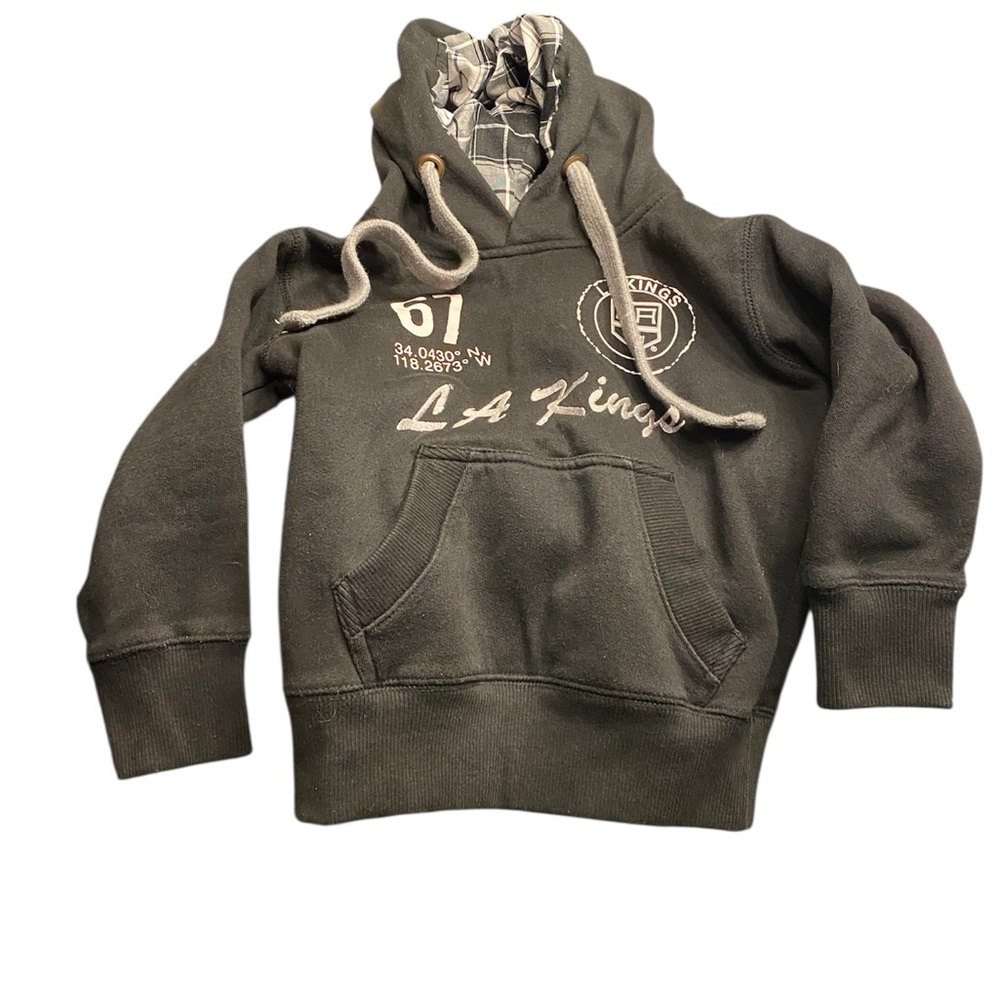 L.A. Kings Kids Hoodie - Charcoal w/Plaid Hoodie